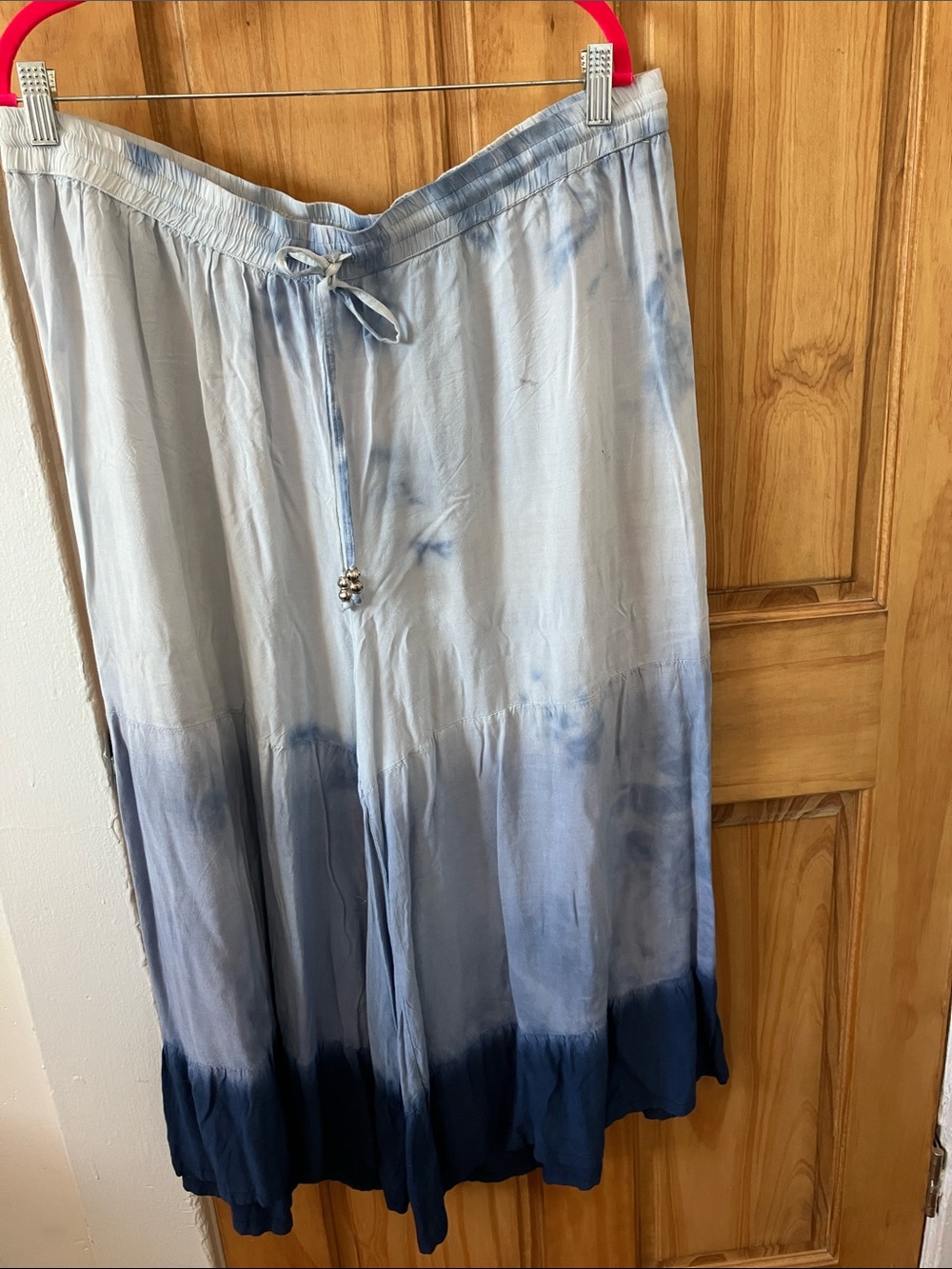 Cato Light-to-Navy Ombre Wide-Leg Pants with Drawstring